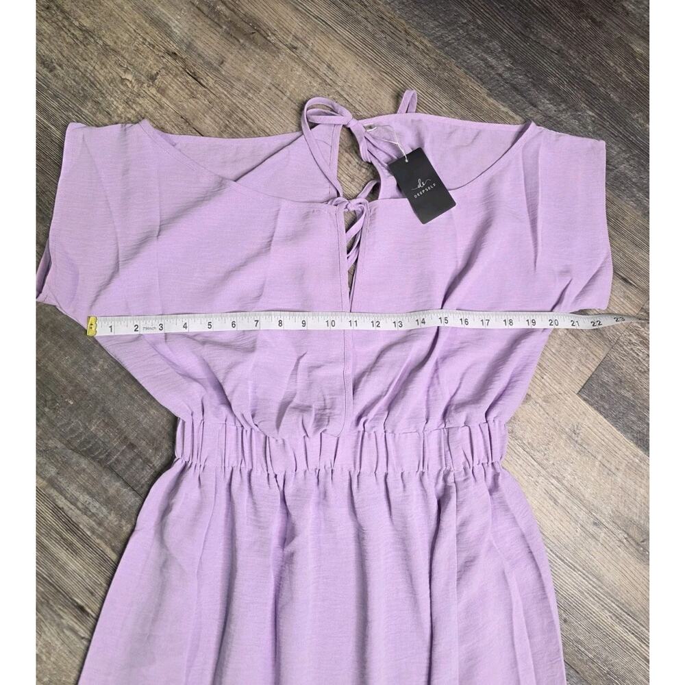DEEPSELF Womens Size S Lavender Purple Maxi Dress Open Back Front Slit NWT - Picture 3 of 8